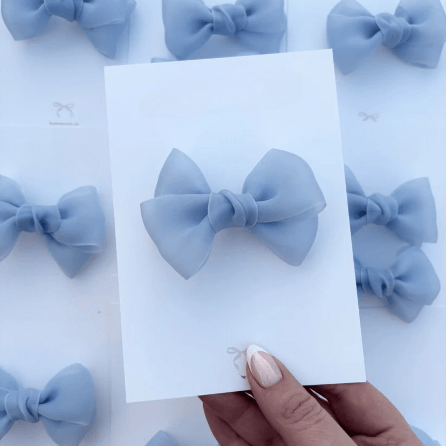 Kids Lace Sky Blue Knot Bow Clip - Kidsxtra