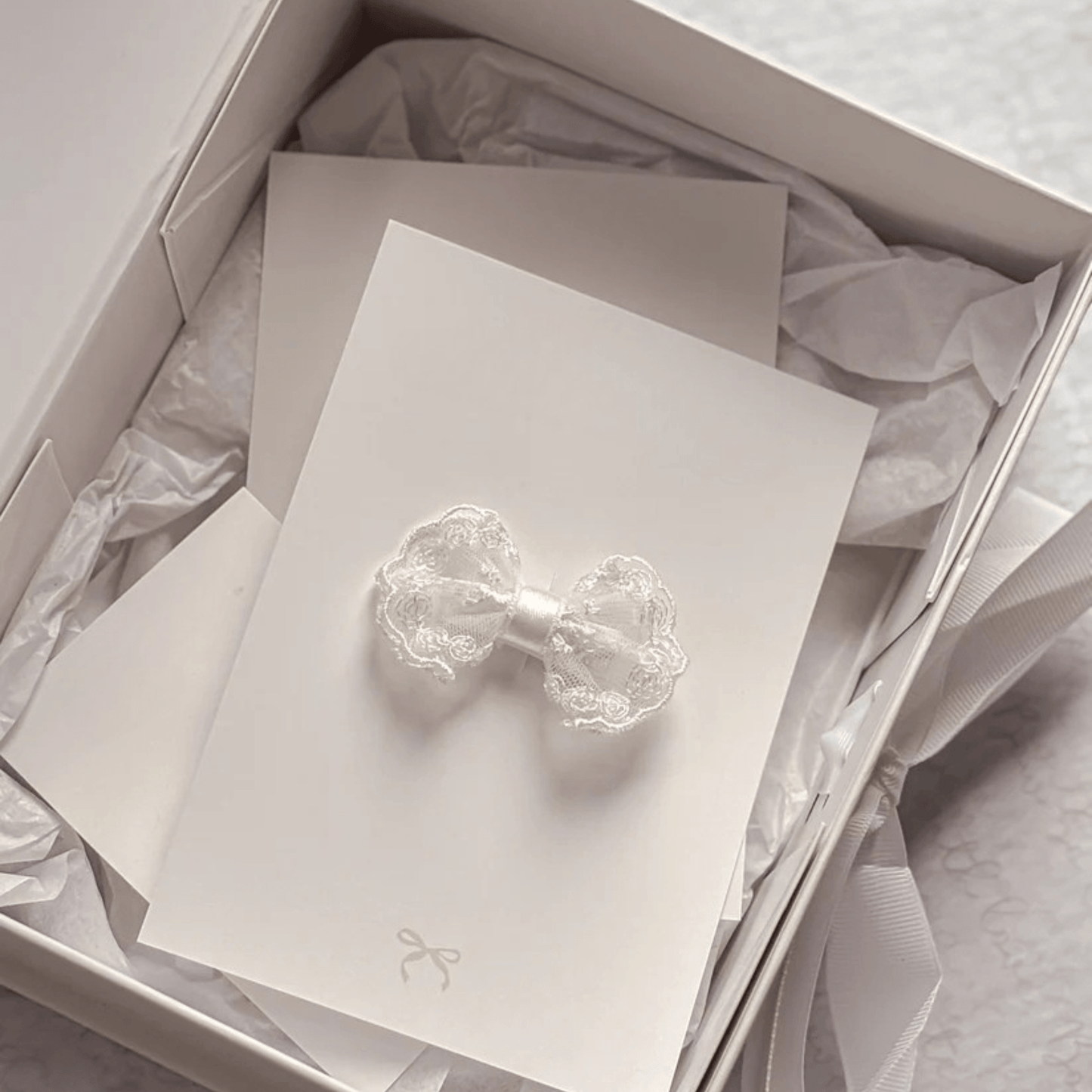 Kids Luxury Lace White Bow Clip - Kidsxtra
